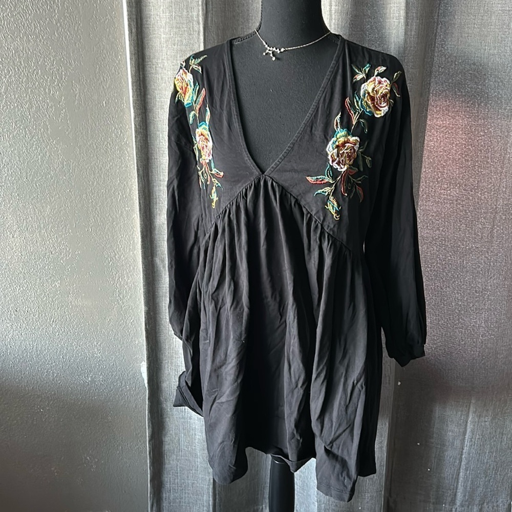 Black Floral ASOS Design Blouse